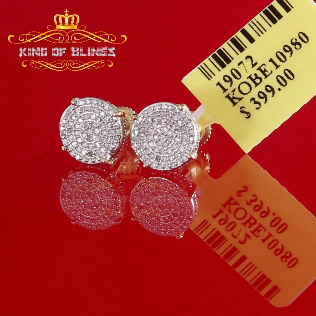 0.30ct Round 925 Sterling Silver Yellow Stud Earrings F746