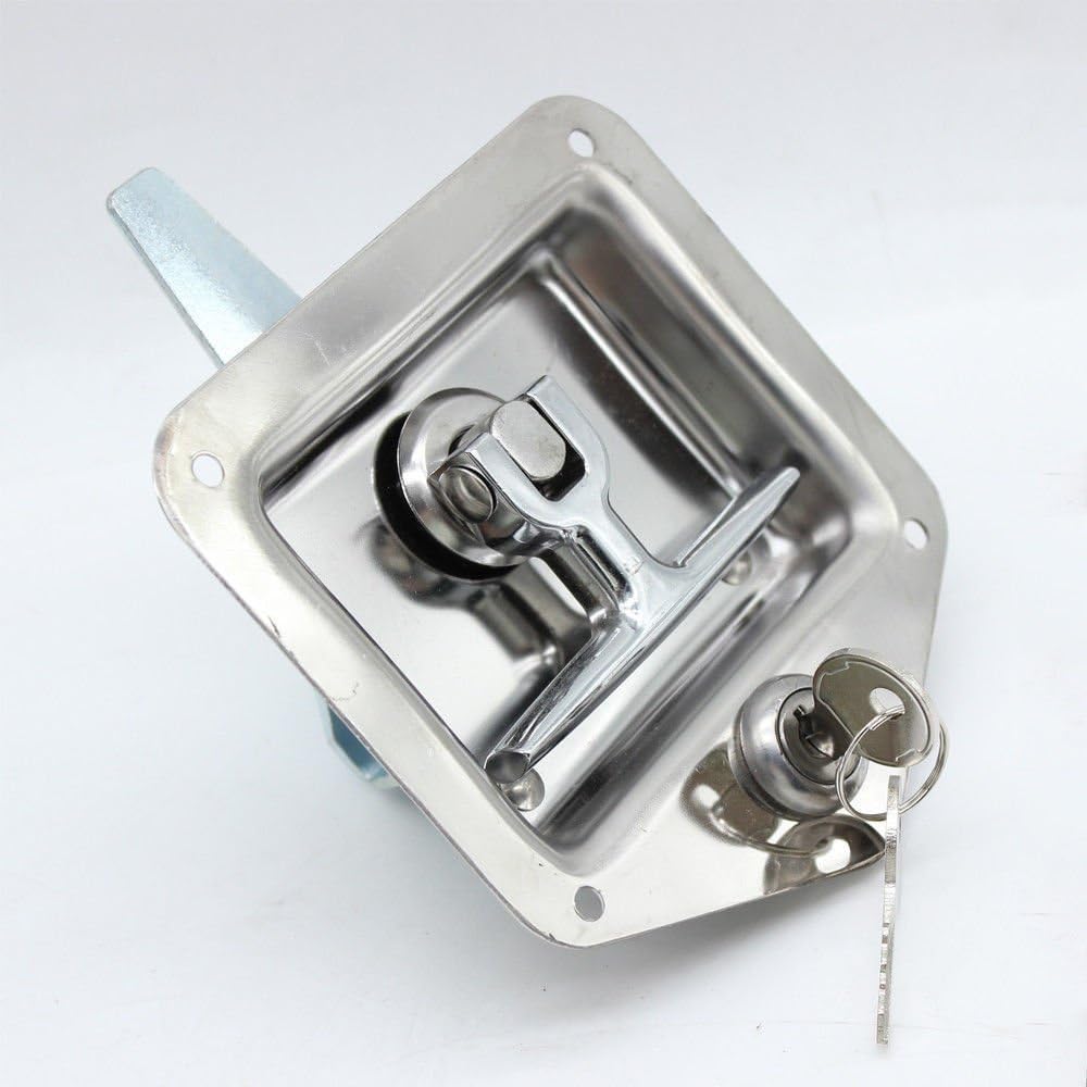 4Pcs T-Handle Lock 304 Stainless Steel Trailer Door Latch with Gasket Y5666