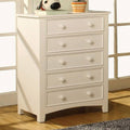 White 5 Drawer Wooden Chest F932