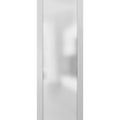 Sliding Barn Door 36 x 96 with Hardware, White Silk with Frosted Glass, 6.6ft Rail Set J1928