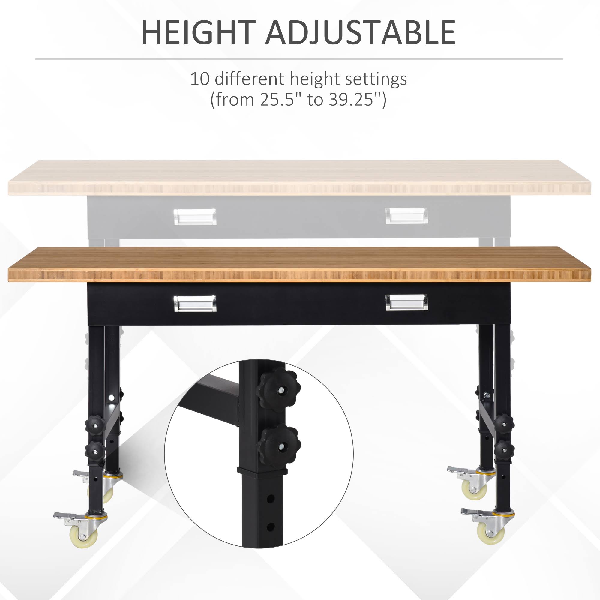 Mobile Workbench with Four Lockable Casters I999