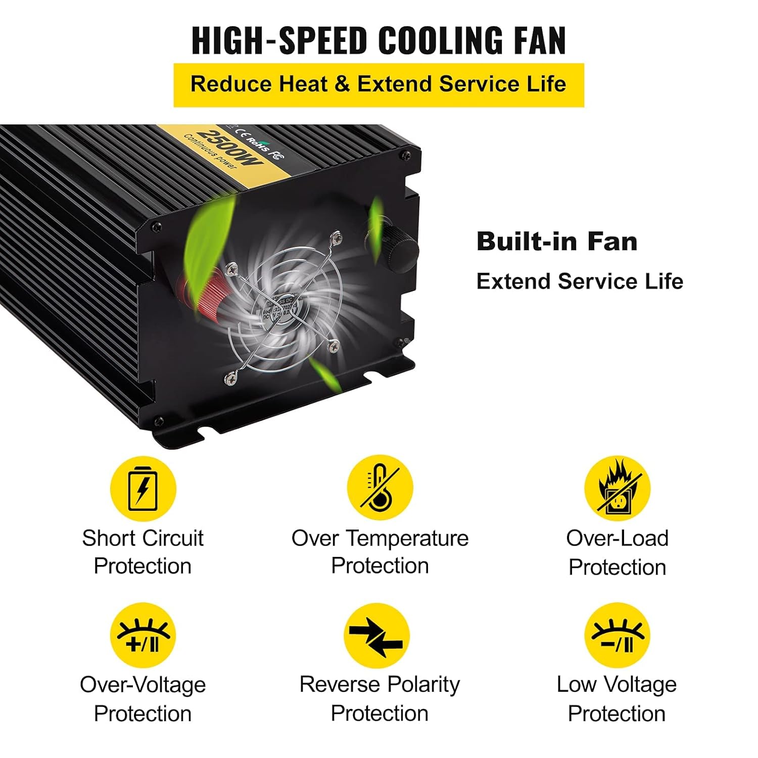 2500W Modified Sine Wave Power Inverter with LCD Display M620