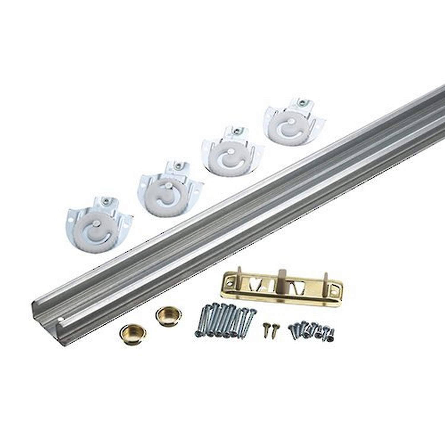 96 inch Top Mount Bypass Door Track Brass I96699