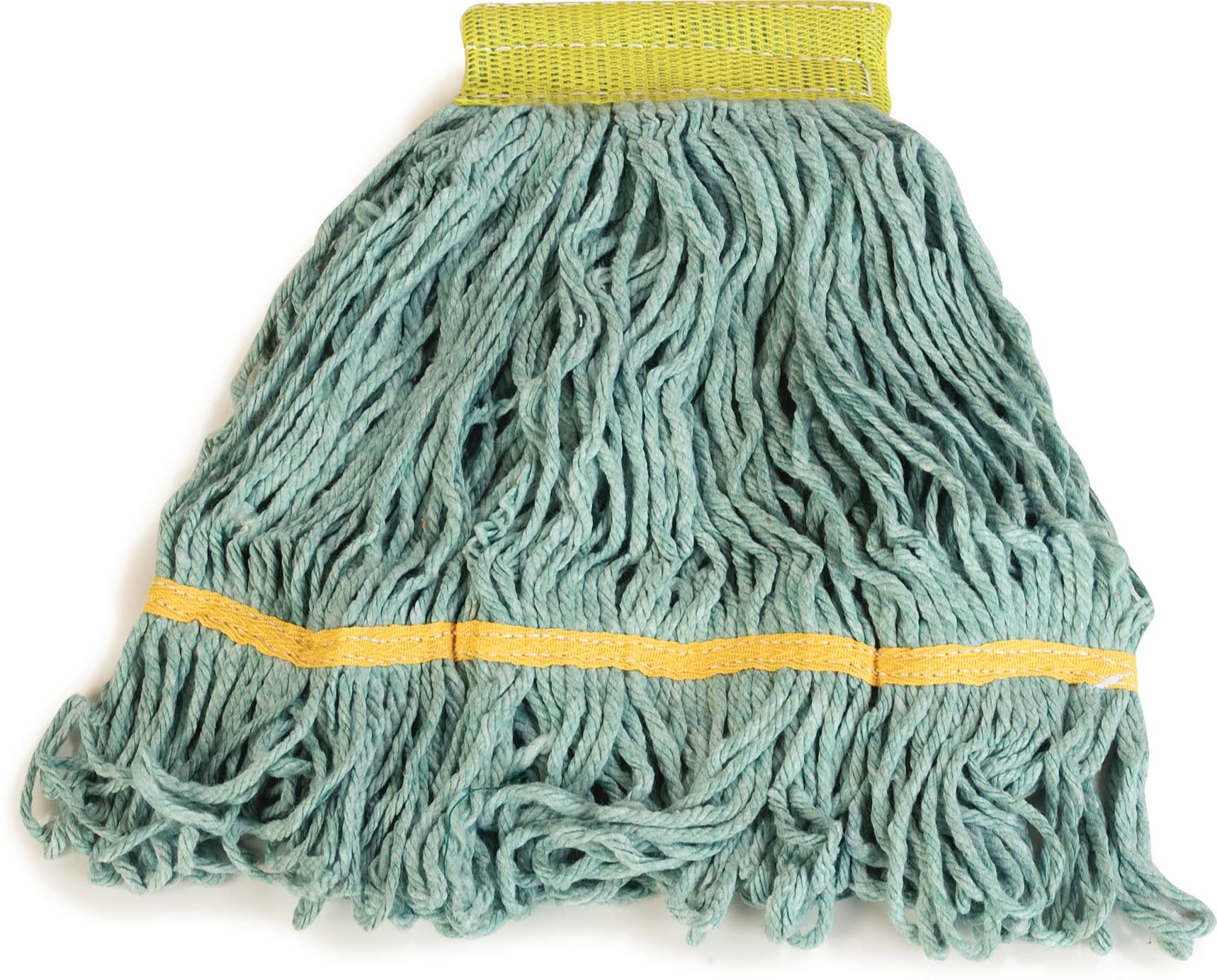 Green Flo Pac Small Looped End Wet Mop Head with Yellow Band G788