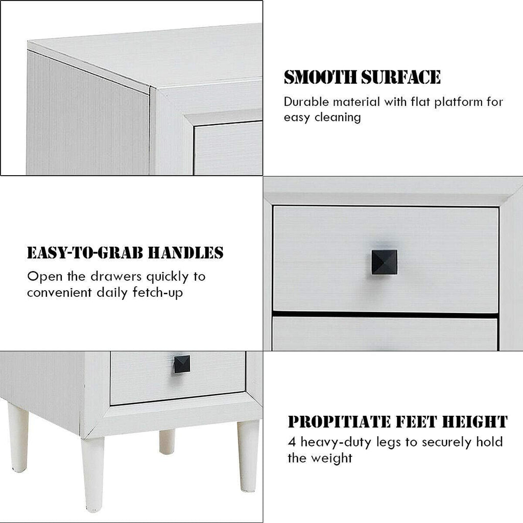 Wood Nightstands with 2 Drawers H387