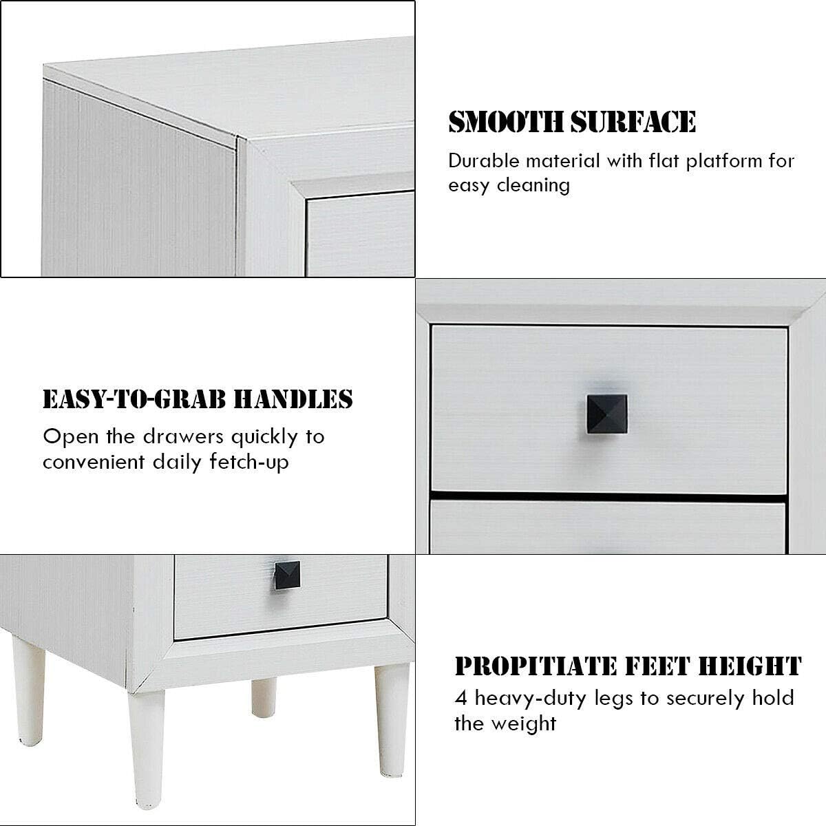 Wood Nightstands with 2 Drawers H387