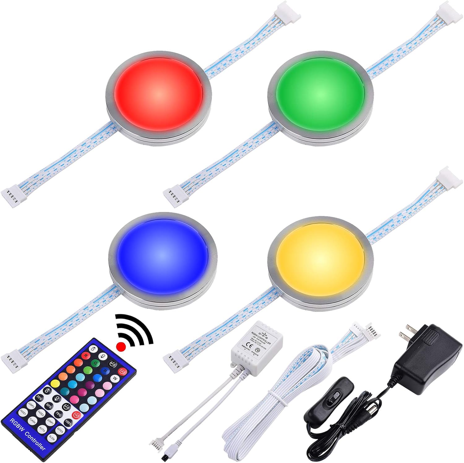 6 Lights Linkable Under Cabinet LED Puck Light with Wireless Remote Control P969