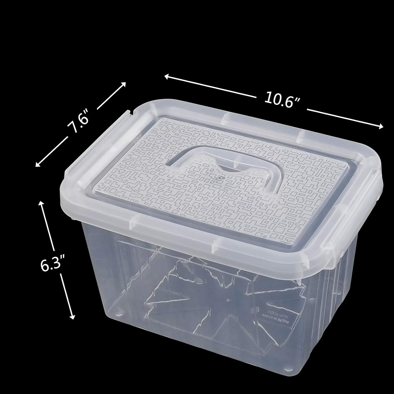 6 L Clear Plastic Storage Box with Latch, 6 Packs P9315