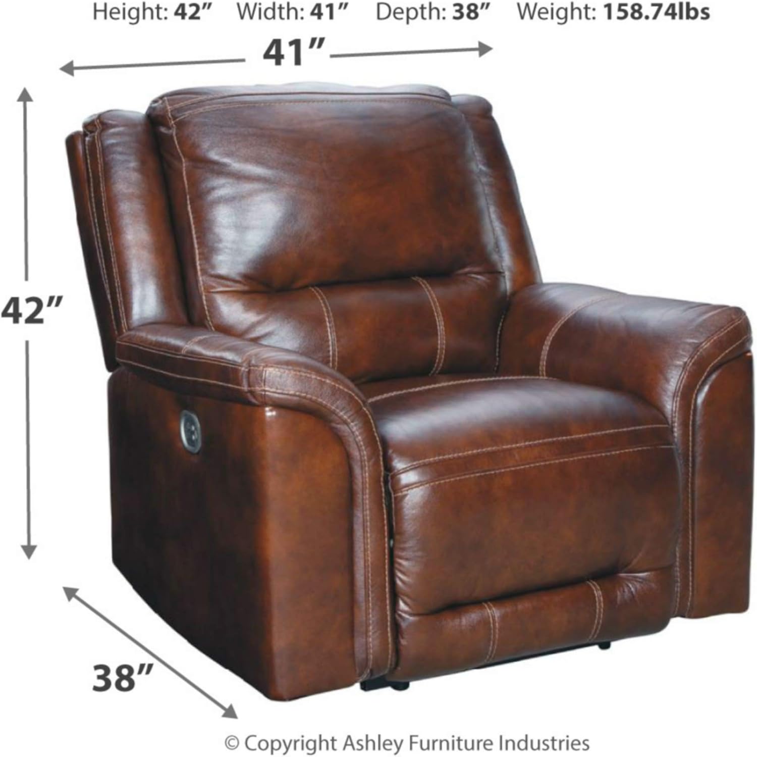 Mahogany Power Recliner with Adjustable Headrest P771