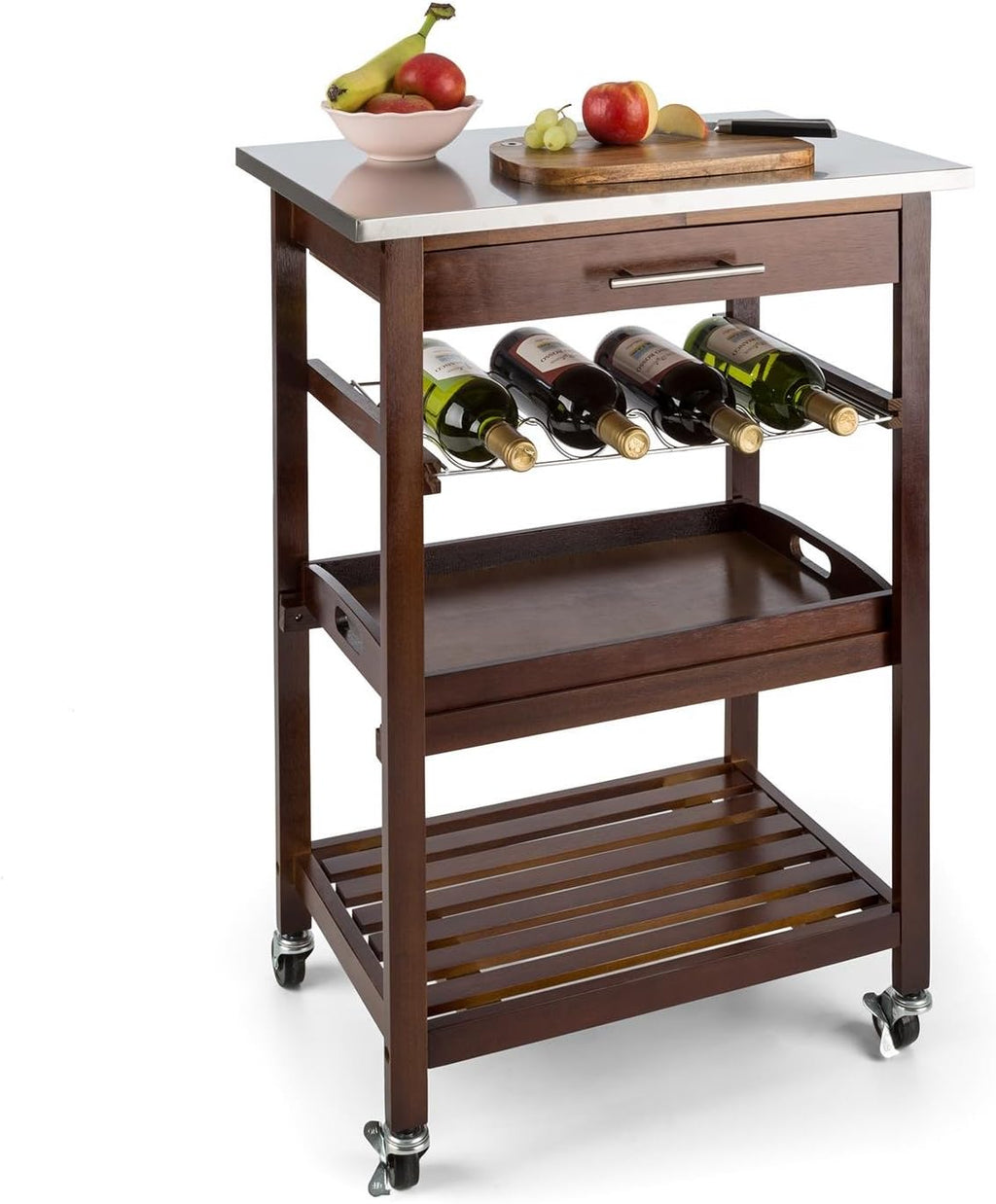 Kitchen Trolley with Removable Drawer, Bamboo T370