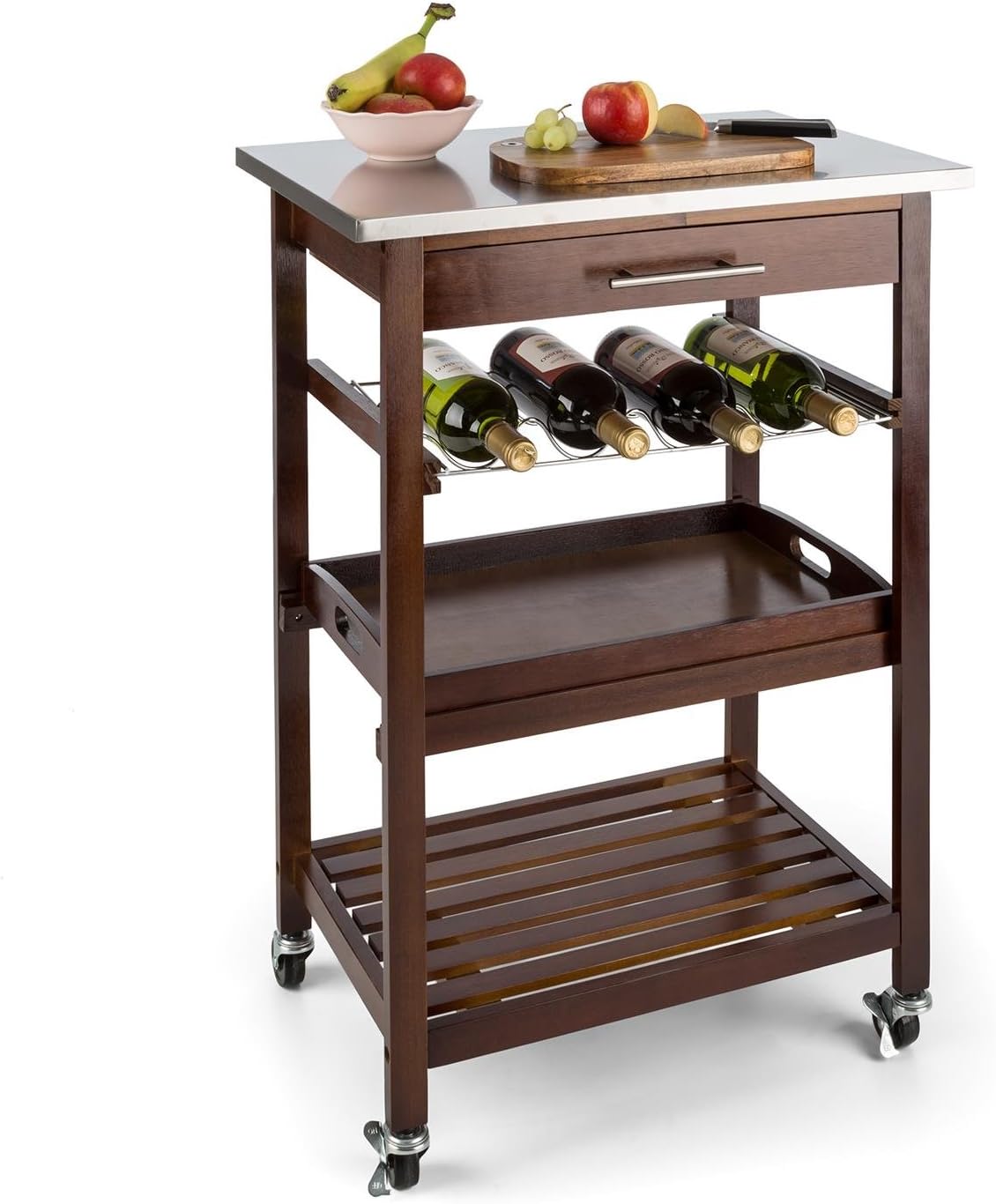 Kitchen Trolley with Removable Drawer, Bamboo T370