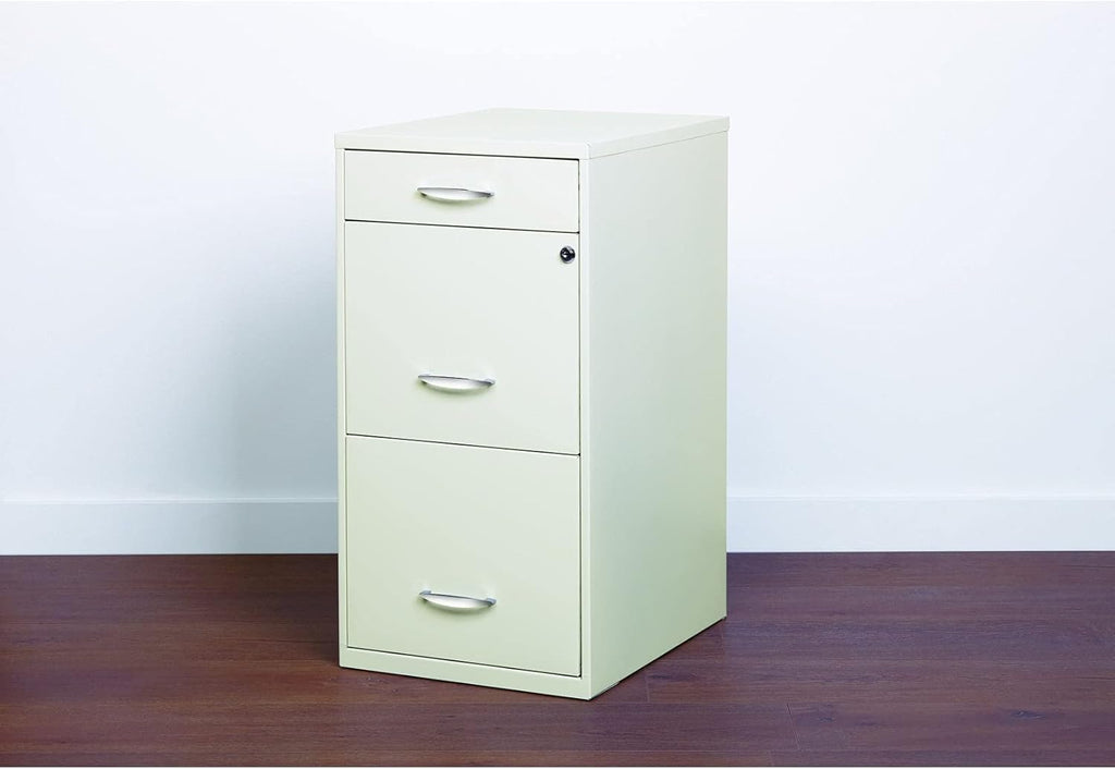 18 Deep 3 Drawer Steel File Cabinet in White E38701