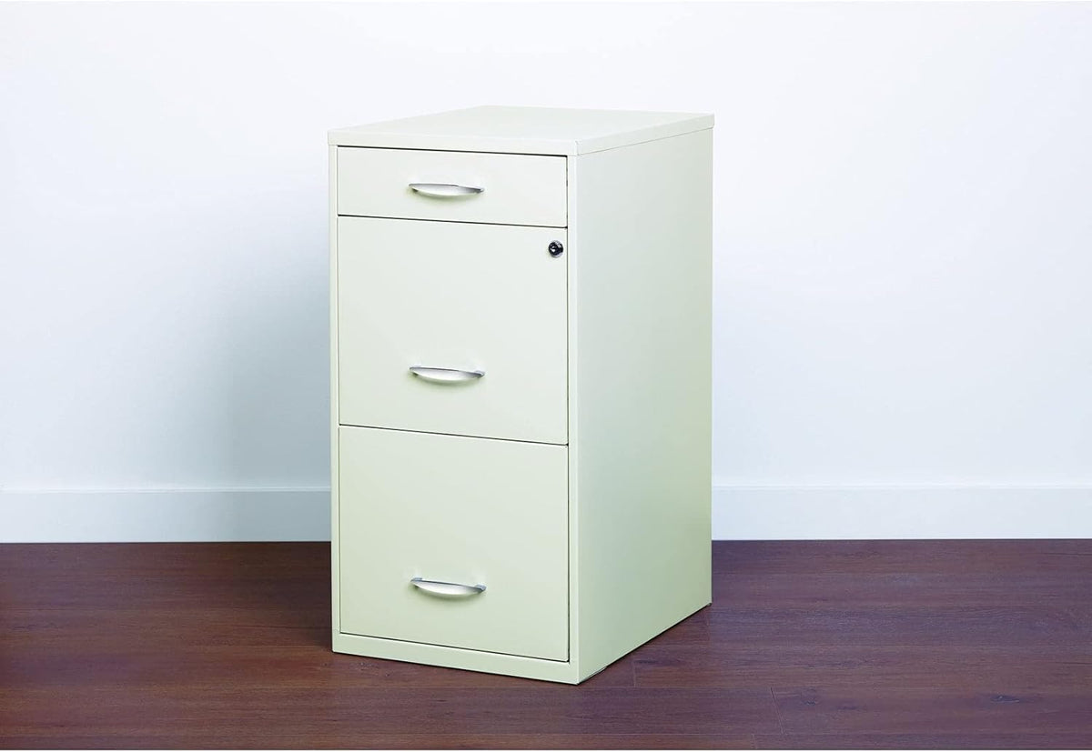 18 Deep 3 Drawer Steel File Cabinet in White E38701