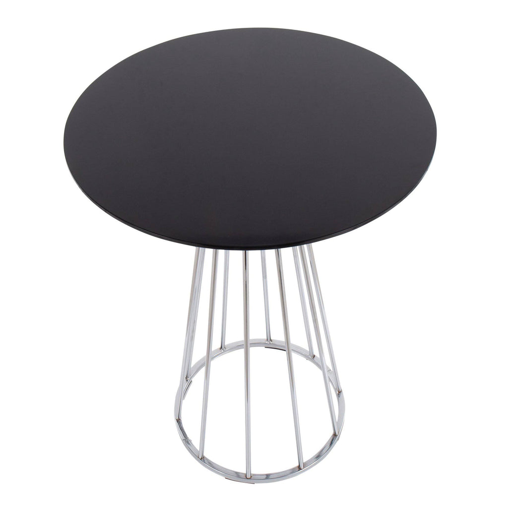 Black Wood Chrome Counter Height Table A431