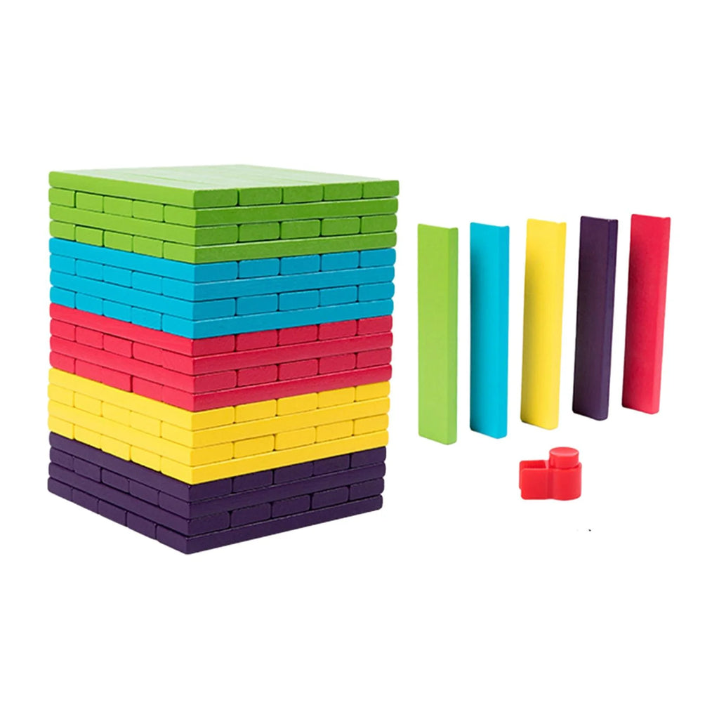 100 Pieces Wooden Blocks Stacking Game Building Kits Board Games J540