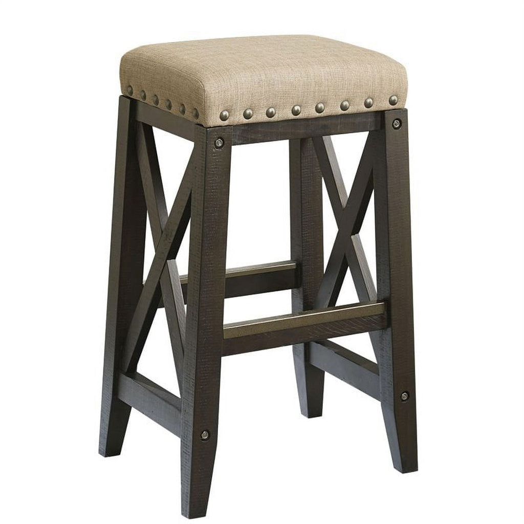 3 Piece Solid Wood Upholstered Bar Stool Set Y764550