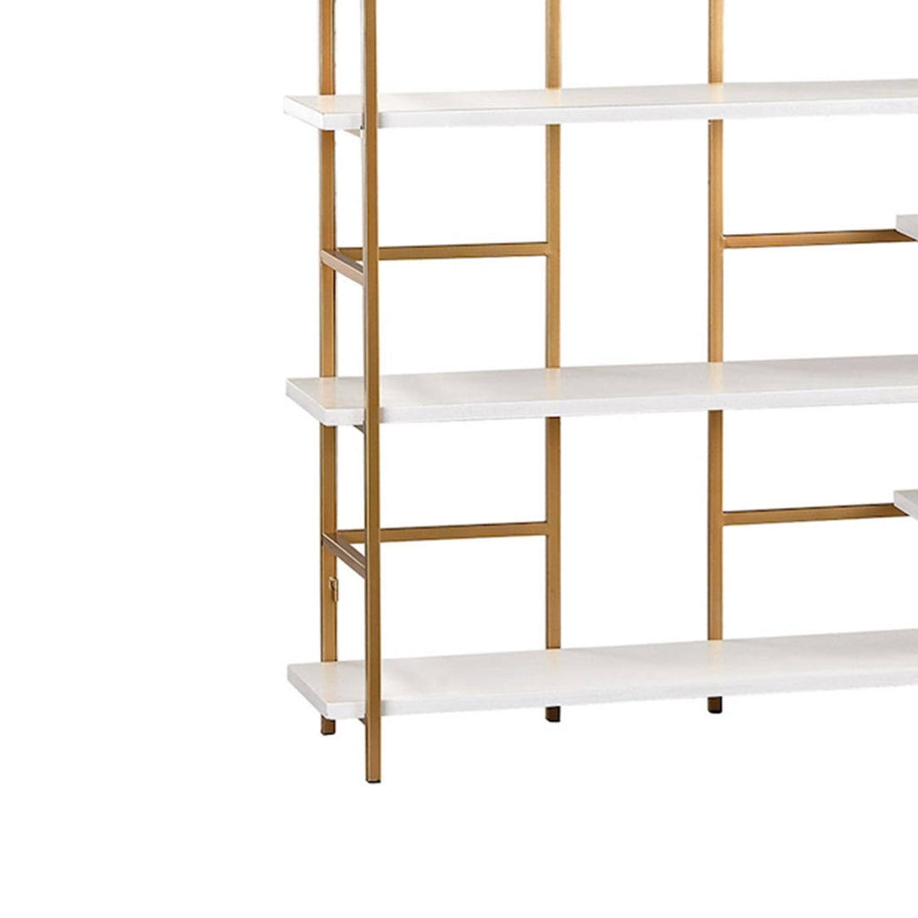 White and Gold Shelving Unit I59930