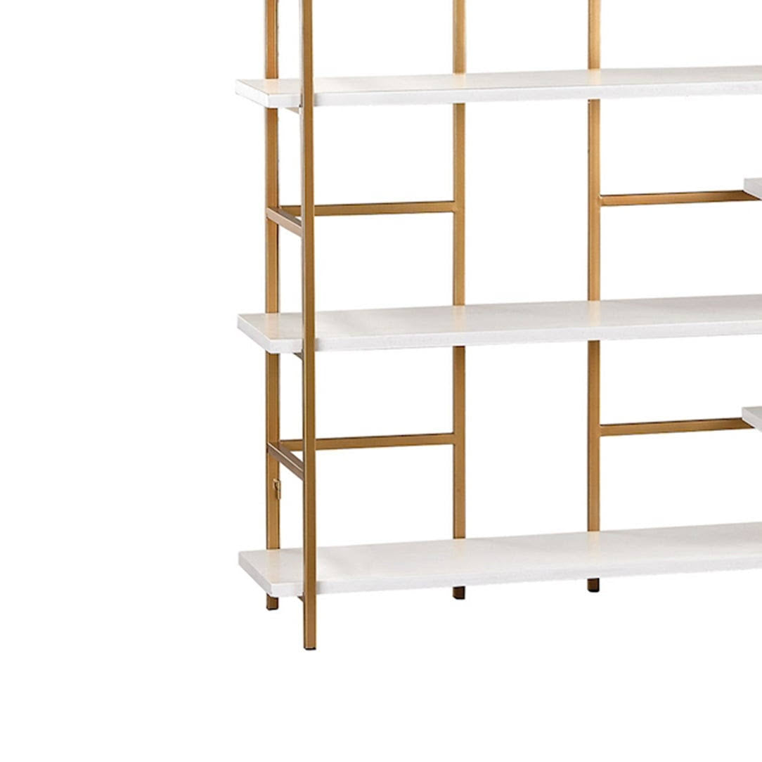 White and Gold Shelving Unit I59930