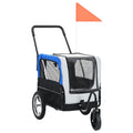 2-in-1 Pet Bike Trailer & Jogging Stroller Gray and Blue G219