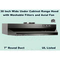 Black Over The Stove Range Hood Ducted 30x22 Exhaust Fan X91409