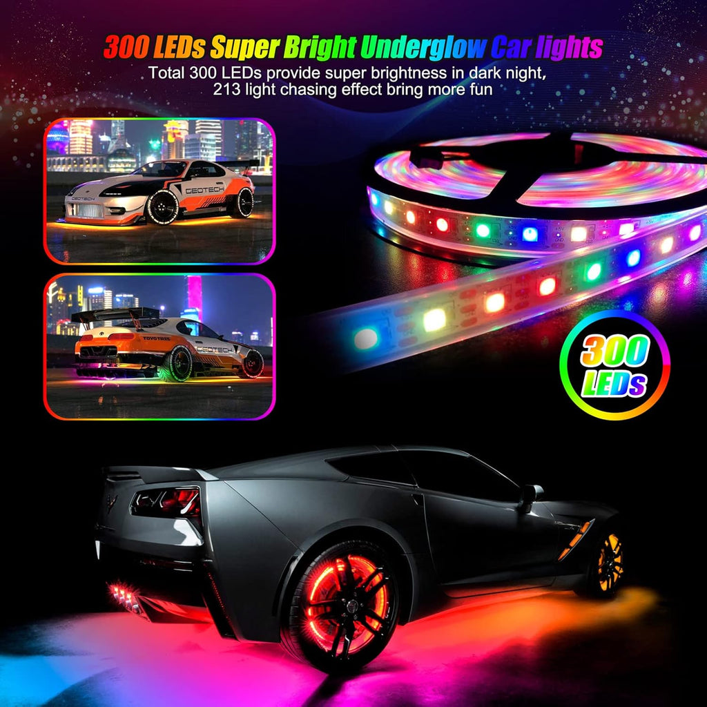 6 Pcs 300 LEDs Car Underglow Light Kit G780