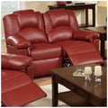 Red Bonded Leather Recliner Loveseat N27738