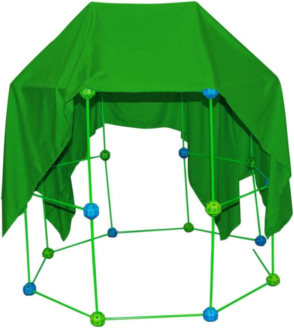 77 PCs Fort Building Kit with Orange Sheet and Glow in The Dark Sticks I329