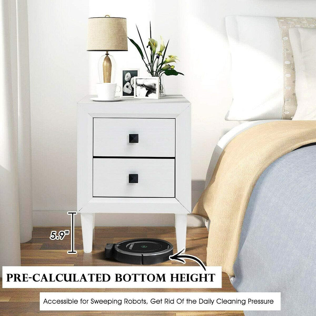 Wood Nightstands with 2 Drawers H387