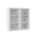White Wall Kitchen Cabinet with Glass Doors I107