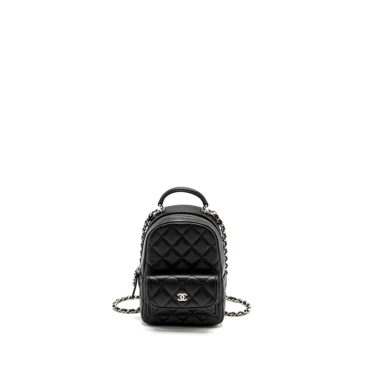 24P MINI BACKPACK/CROSSBODY BAG CAVIAR BLACK SHW (MICROCHIP)