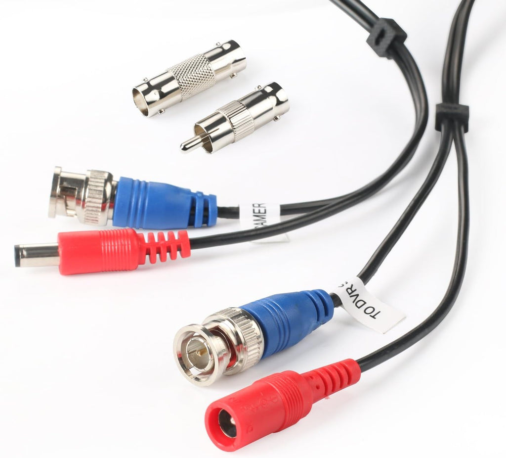 2Pack 50Feet BNC Video Power Cable for CCTV Security System with Connectors W64752