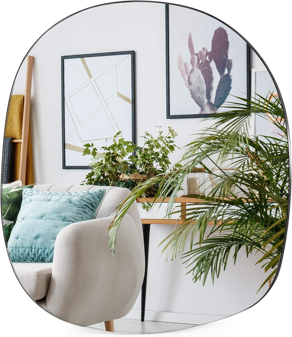 Asymmetrical Wall Mounted Mirror, 19.7 x 20.5 Inches S147