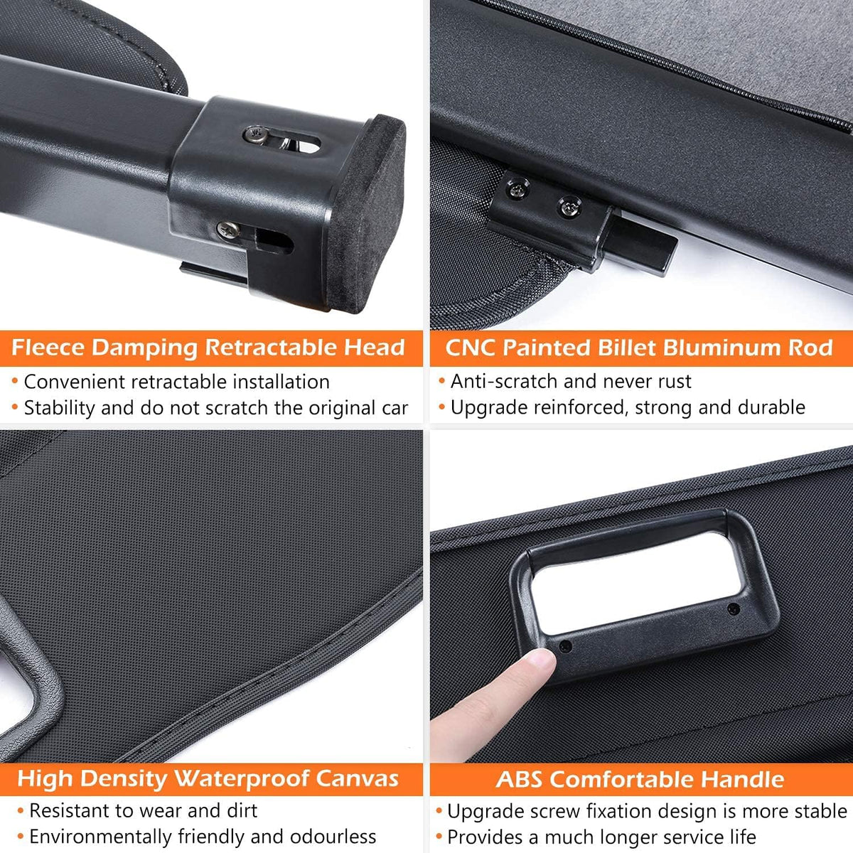 Cargo Rear Retractable Trunk Cover Pack of 2 E6567