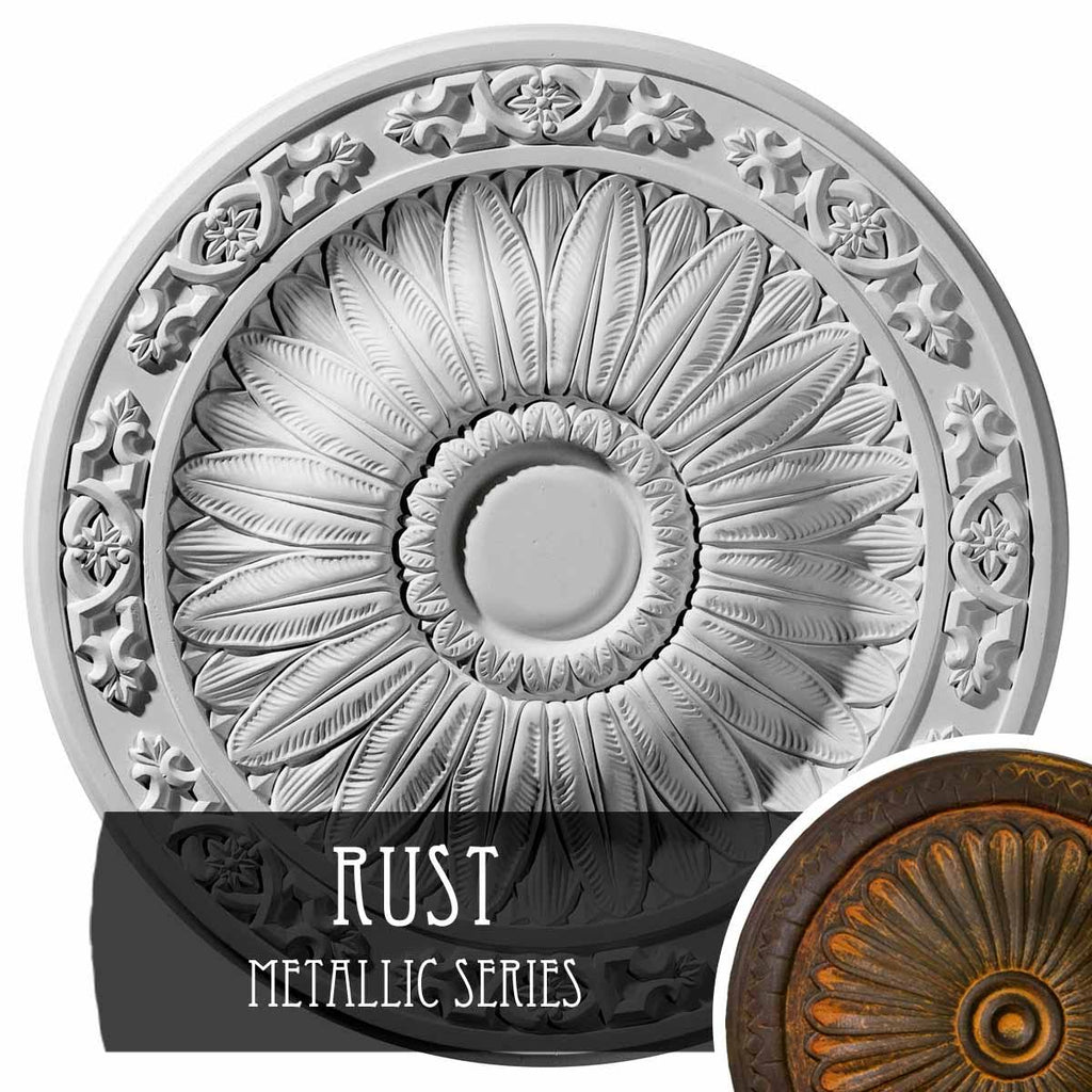 Rust Red Hand-Painted Ceiling Medallion I293361