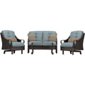 Ocean Blue Wicker and Steel Outdoor Conversation Set T500