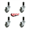 Set of 4 Gray Polyurethane Caster F647267