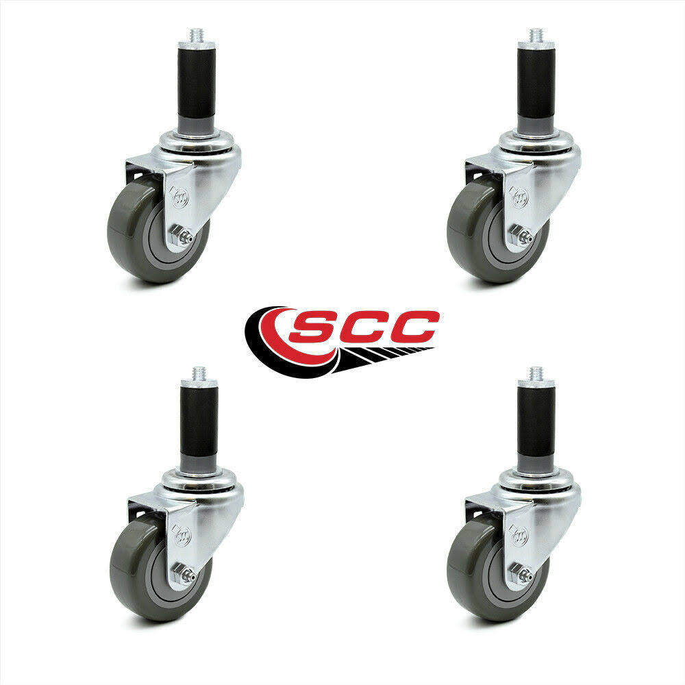 Set of 4 Gray Polyurethane Caster F647267