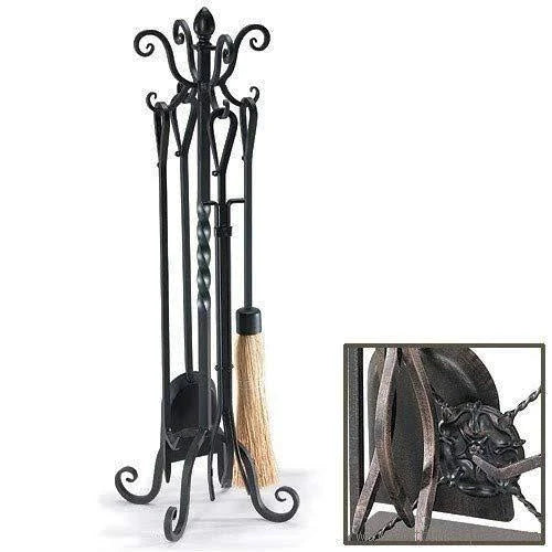 5 Piece Brushed Bronze Fireplace Tool Set B76732
