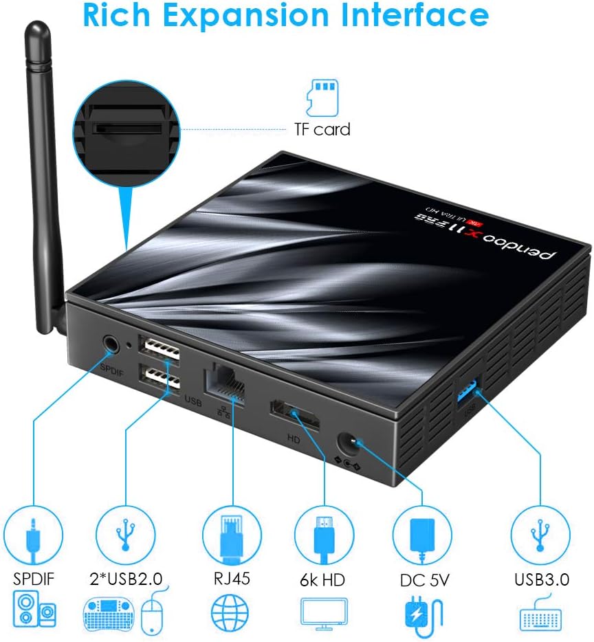 Android TV Box 4GB 64GB Quad-Core Dual WiFi with Mini Wireless Keyboard Pack of 2 U818