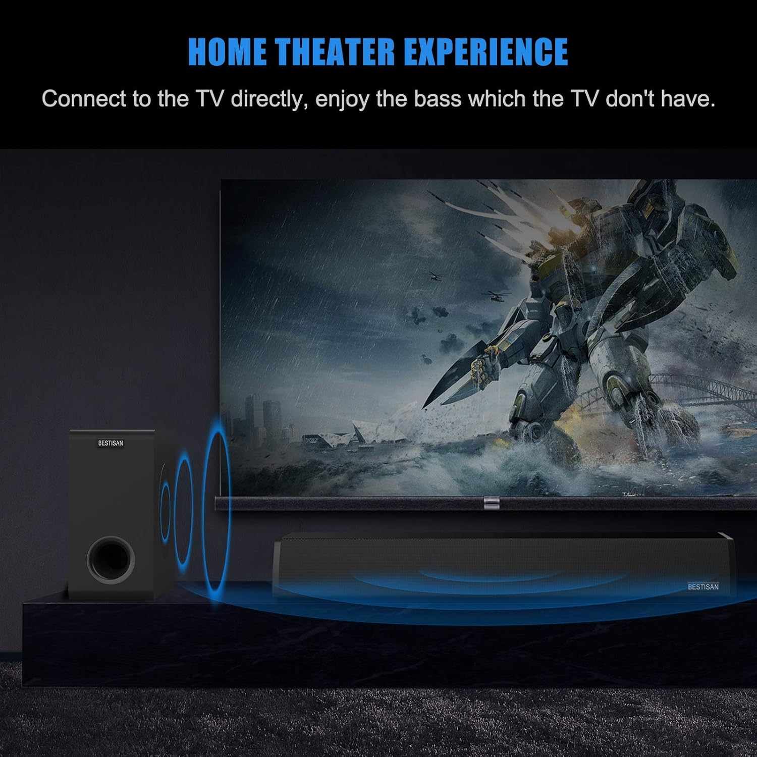 Compact Powered Subwoofer with Bluetooth 5.0 B407