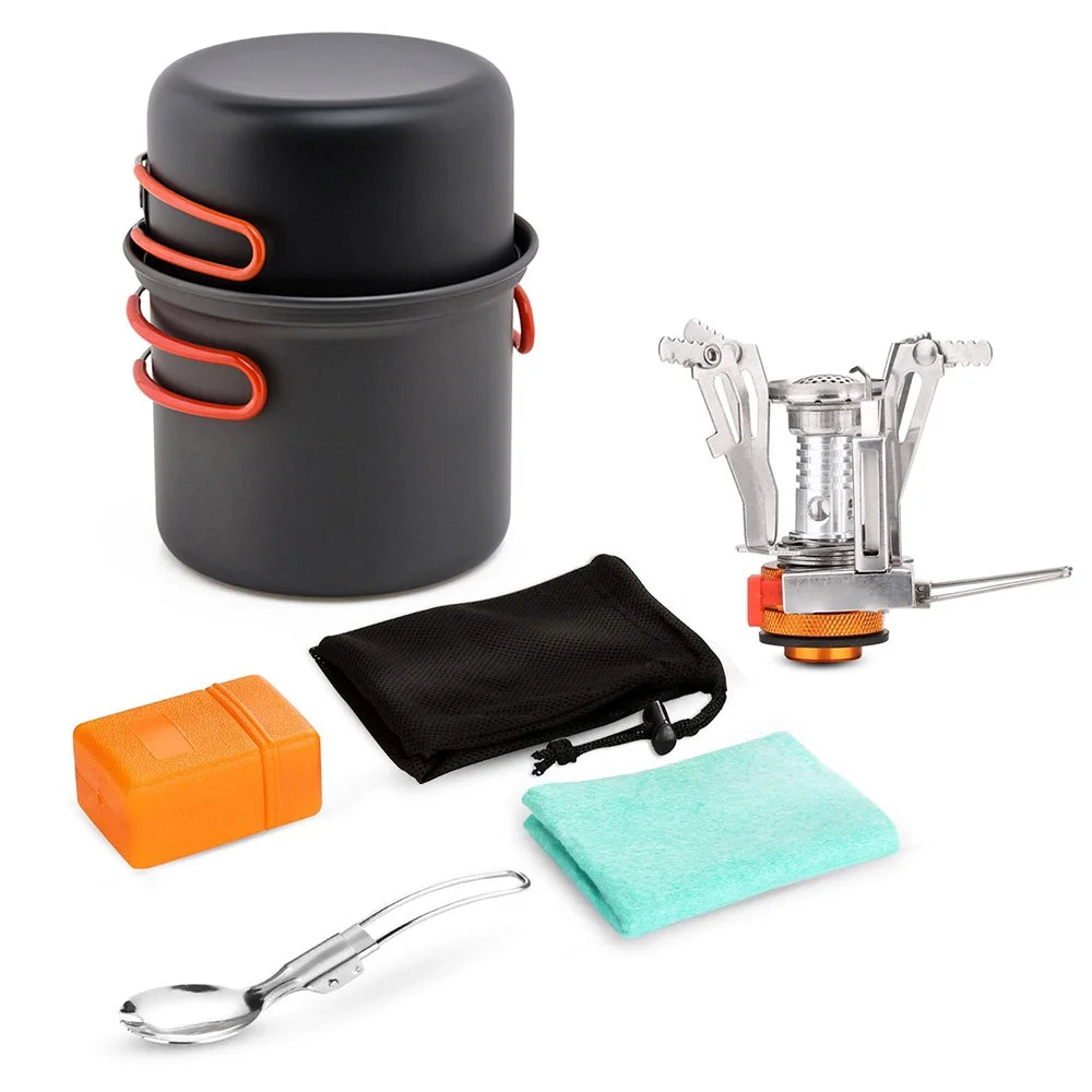 Camping Cookware Set with Cooking Pots W159469