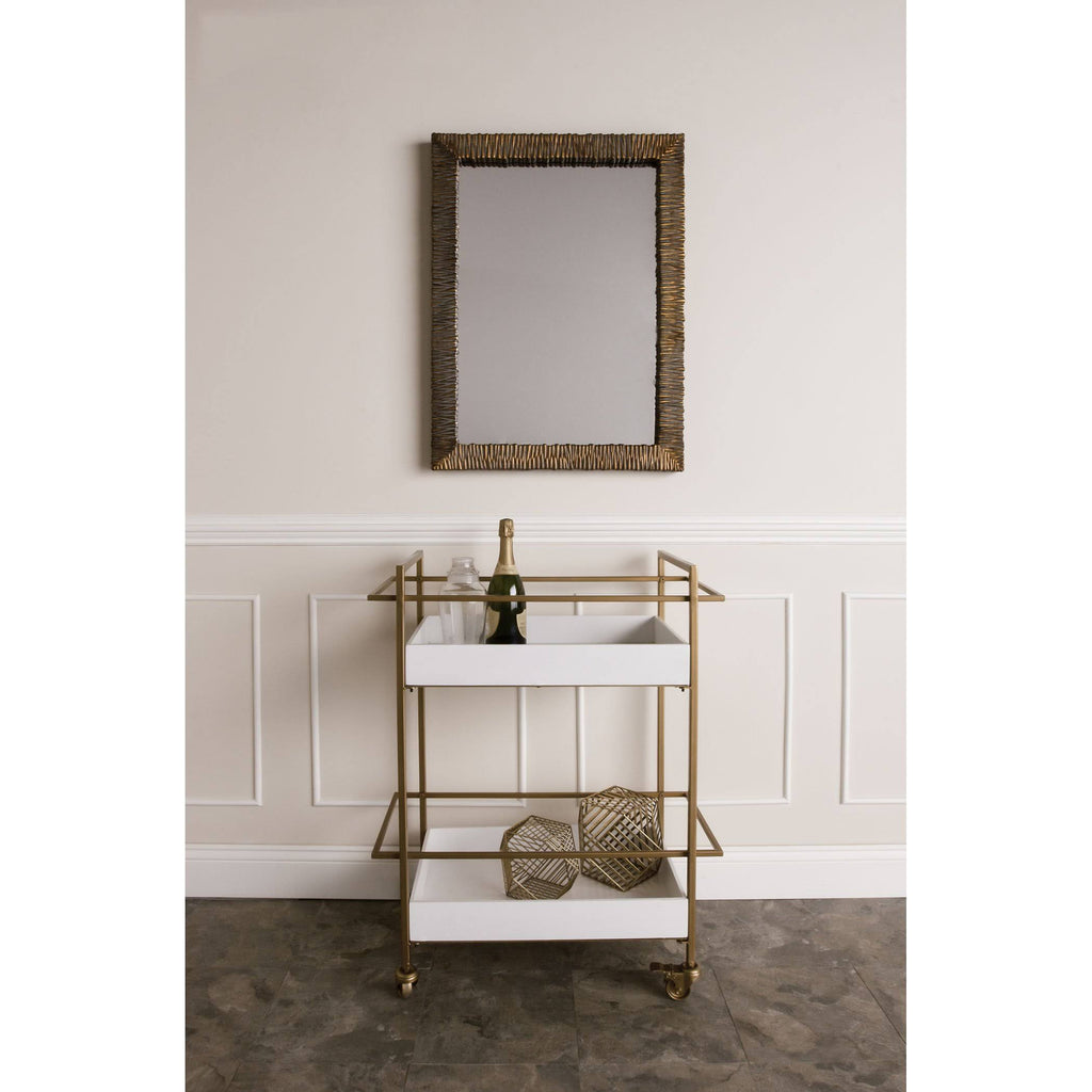 White and Gold Shelving Unit I59930