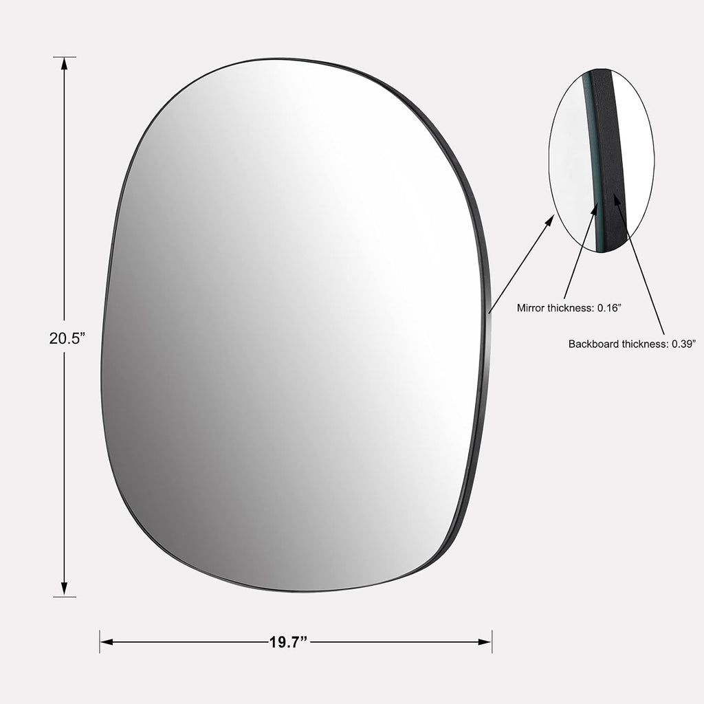 Asymmetrical Wall Mounted Mirror, 19.7 x 20.5 Inches S147