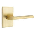 Satin Brass Door Lever with Rectangular Rose O631