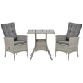 Gray 3pc Wicker Patio Furniture Set P3071
