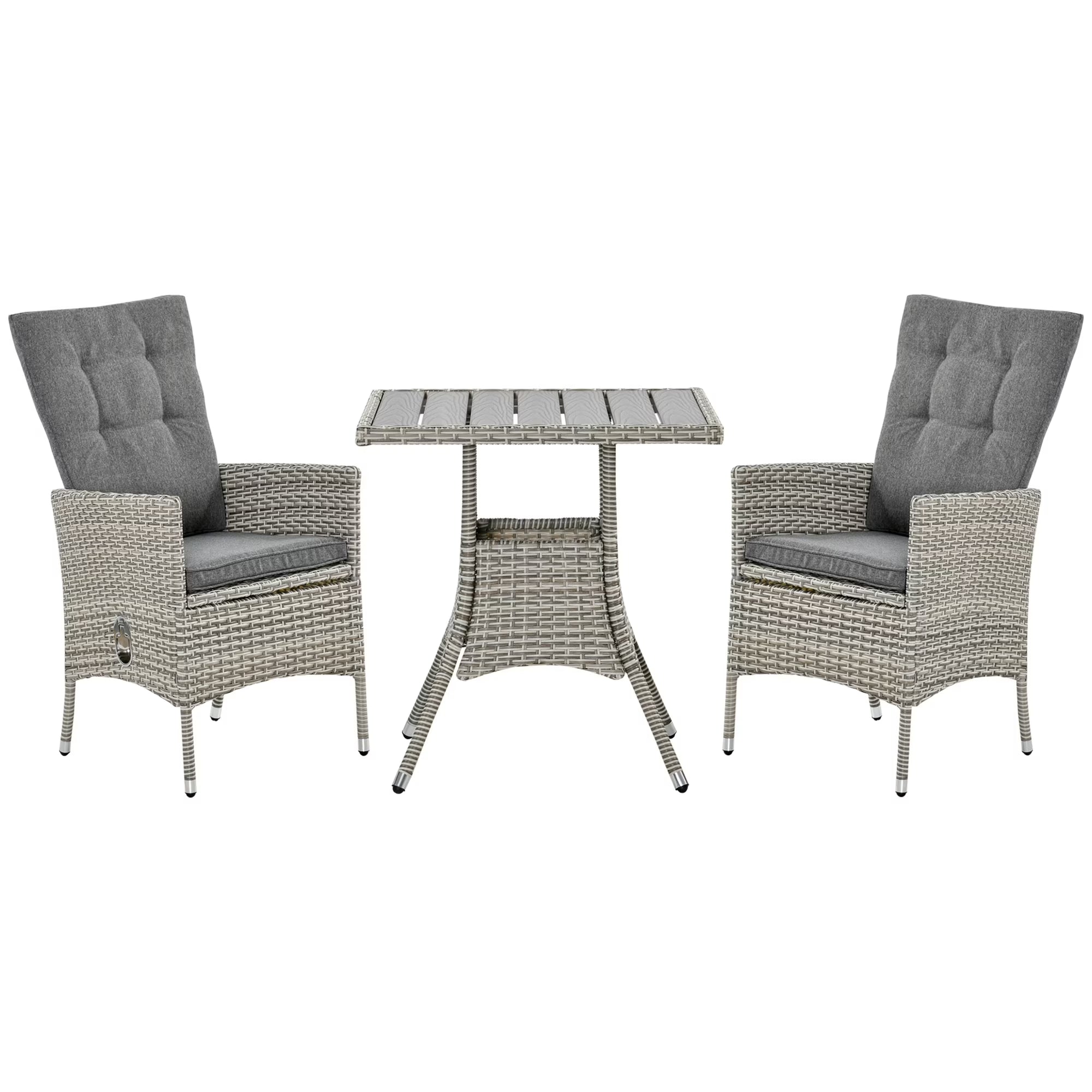 Gray 3pc Wicker Patio Furniture Set P3071