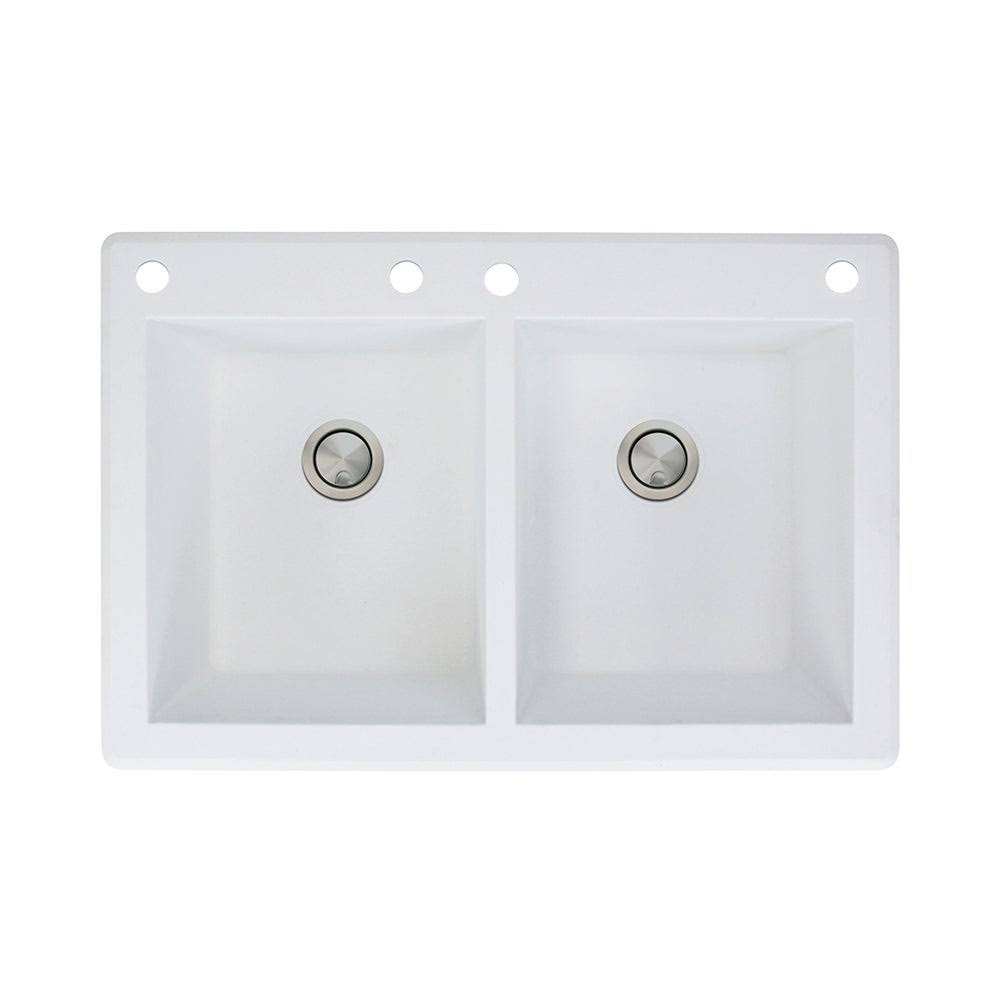 Cafe Latte Double-Basin Granite Drop-in Kitchen Sink G603849
