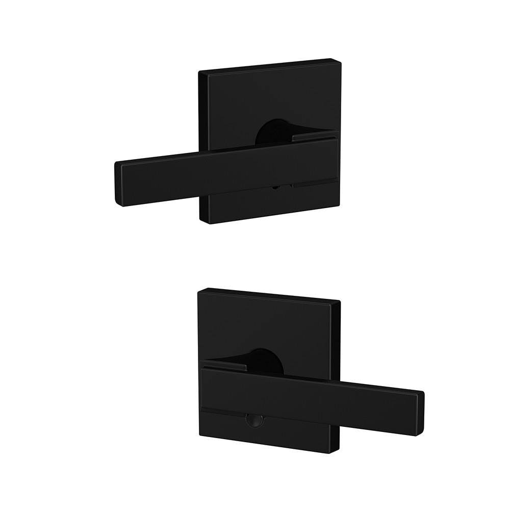 Matte Black Passage and Privacy Lever Lock K697