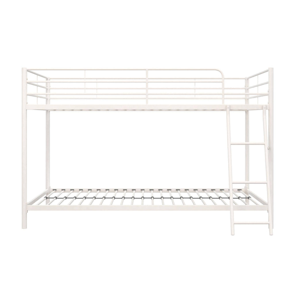 White Metal Twin Over Twin Bunk Bed U816