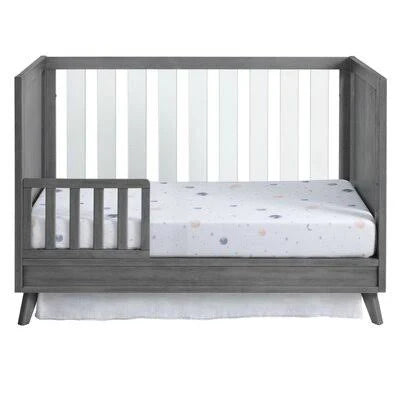 3 in 1 Crib Toddler Bed Rail Cloud Gray K136